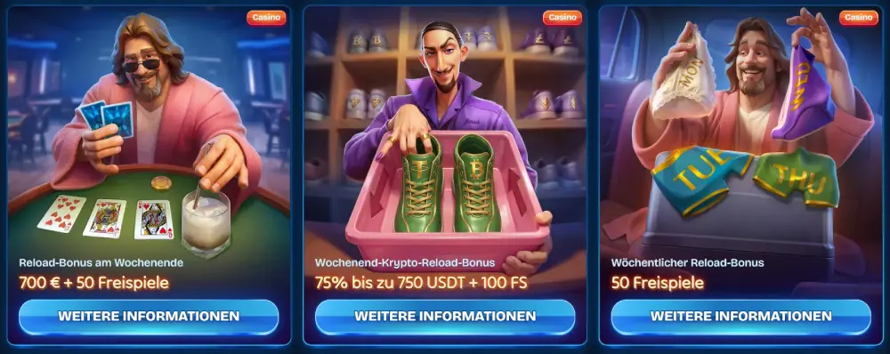 Dudespin Casino Reload-Boni